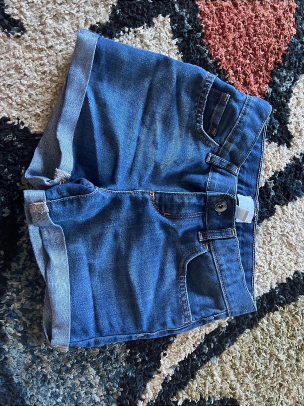 Place Girls Blue Denim Rolled-Hem Shorts